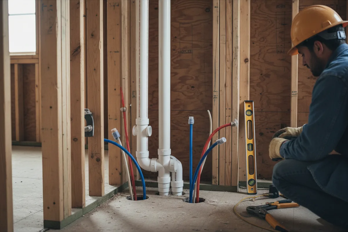 Drain and supply rough-in during Leak Detection in Winslow