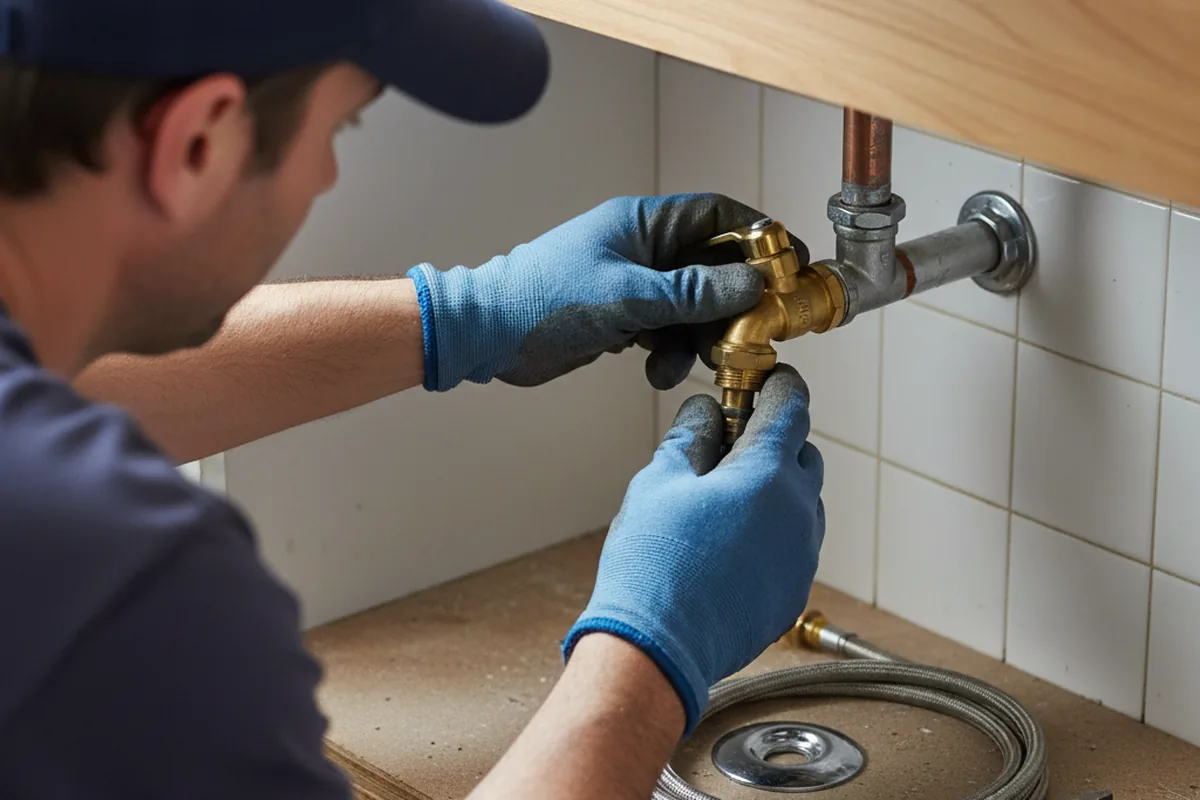 Shutoff valve and fitting work during Emergency Plumbing in Winslow